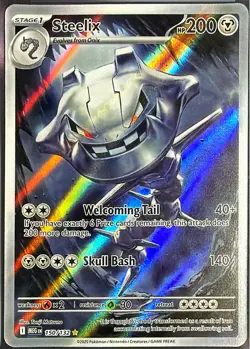 Pokemon TCG Steelix 150/132 Me01: Mega Evolution Illustration Rare Holo NM - Image 3