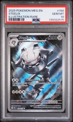 PSA 10 Steelix 150/132 - Mega Evolution Illustration Rare Pokemon TCG - Image 1
