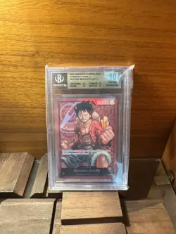Monkey.D.Luffy - ST01-001 - Leader - Pre-Errata - One Piece TCG BGS 10 POP 17 - Image 1