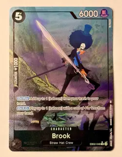2025 One Piece CCG: Brook EB02-048 Alternate Art Holo English Card - Image 1