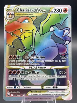 Charizard VSTAR 174/172 - Rainbow Rare Brilliant Stars - Pokemon NM - Image 1