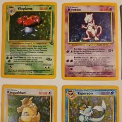 Vintage Pokemon TCG Holo Lot Base Set Jungle Fossil Mewtwo Vaporeon Ditto 6... - Image 2