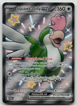 Squawkabilly ex 223/091 Shiny Ultra Rare Paldean Fates Pokemon - Image 1