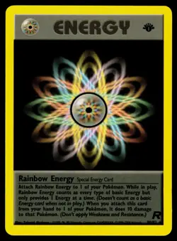 Rainbow Energy - 80/82 NM Rare Team Rocket Pokemon 1st Edition - Image 1