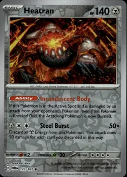 HEATRAN 123/167 RARE TWILIGHT MASQUERADE POKEMON REVERSE HOLO NM/M - Image 1