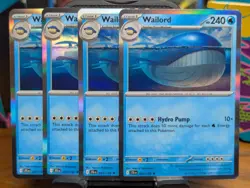 Pokemon TCG Journey Together Wailord Holo Rare 041/159 x4 Playset - Image 1