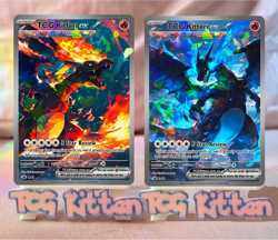 *CUSTOM* Mega M Charizard XY SET Cracked Ice Holo Handmade Proxy Card TCGKITTEN - Image 1