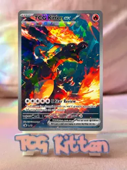 *CUSTOM* Mega M Charizard XY SET Cracked Ice Holo Handmade Proxy Card TCGKITTEN - Image 2