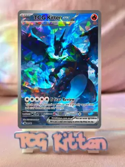 *CUSTOM* Mega M Charizard XY SET Cracked Ice Holo Handmade Proxy Card TCGKITTEN - Image 3