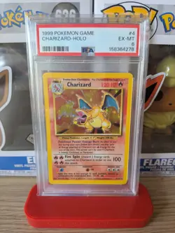 Pokemon TCG Charizard Base Set 4/102 Holo Unlimited Holo Rare PSA 6 - Image 1