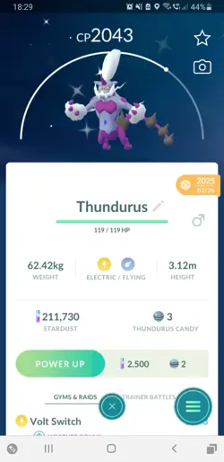 ⚡Shiny Therian Thundurus (Schillernd Tiergeist Voltolos) Pokemon GO⚡ PTC 80k - Image 1