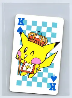 1998 POKEMON PIPIPI ADVENTURE PLAYING CARDS Pikachu King of Spades US SELLER - Image 1
