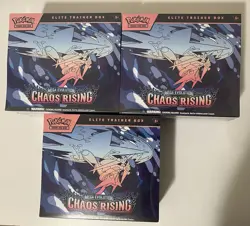 Pokemon TCG CHAOS RISING ETB (x3) - Factory Sealed New - NO PLASTIC TEARS - Image 2