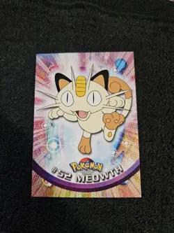Meowth #52 2000 Topps Pokemon TV Animation Series Red Logo Non-Holo - Image 1