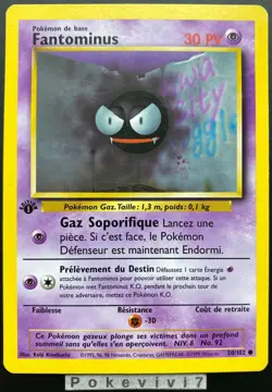 Carte Pokemon FANTOMINUS 50/102 Set de Base Wizards EDITION 1 FR - Image 1