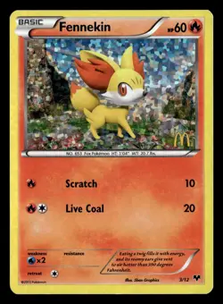 Fennekin 3/12 Promo Holo McDonald's Promos 2014 Pokemon Card - Image 2