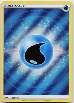 Water Energy 154/159 Ultra Rare Crown Zenith Pokemon Holo Near Mint - Image 1
