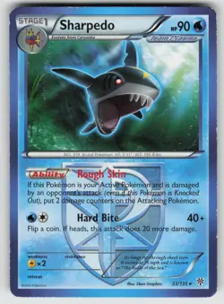 Sharpedo 33/135 Rare Plasma Storm Pokemon Heavily Played - Image 1