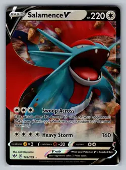 Salamence V SWSH03: Darkness Ablaze #143/189 Ultra Rare,Holo Pokemon Card - Image 1