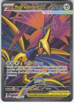 MEGA SKARMORY EX 106/088 ULTRA RARE PERFECT ORDER POKEMON HOLO NM - Image 1