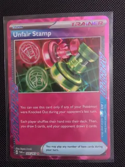 Unfair Stamp 165/167 Sv06 Twilight Masquerade Ace Holo Pokemon TCG NM Condition - Image 1