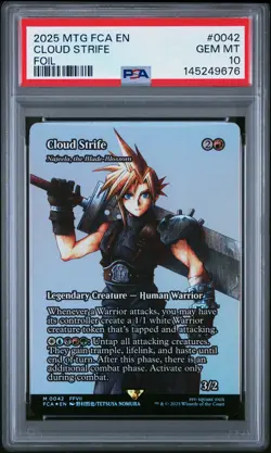 2025 MTG FINAL FANTASY THROUGH THE AGES FOIL #0042 CLOUD STRIFE PSA 10 - Image 1