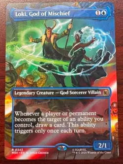 MTG Marvel Super Heroes - Loki, God of Mischief (Borderless)-0343- Non Foil - NM - Image 1