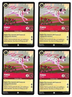 4 Pongo Ol’ Rascal #120/204 The First Chapter Disney Lorcana Card X4 Playset - Image 1
