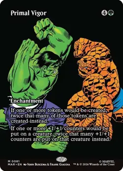 Primal Vigor Borderless Marvel Super Heroes NM MTG - Image 1