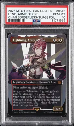 2025 MTG FINAL FANTASY #0545 LIGHTNING, ARMY OF ONE PSA 10 - Image 1