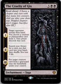 The Cruelty of Gix 87 Rare Dominaria United Magic: The Gathering Lightly Played - Image 1