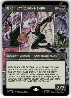 Black Cat, Cunning Thief (FOIL) 222 Marvel's Spider-Man Magic: The Gathering NM - Image 1