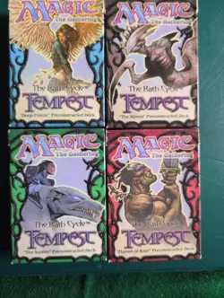 MTG Tempest Rath Cycle 4 Theme Deck Set – Deep Freeze Slivers Swarm...No Inserts - Image 1