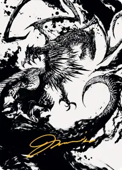 Skithiryx, the Blight Dragon Art Card - Gold-Stamped Signature x1 Magic the Gath - Image 1