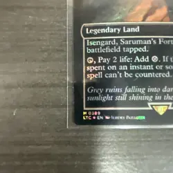 MTG Isengard, Saruman's Fortress Surge Foil LOTR LTC #389 LP Magic Card - Image 2