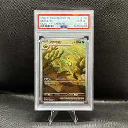 PSA 10 Gem Mint Omanyte 180 Ilustration Rare 151 Pokemon Card English - Image 1