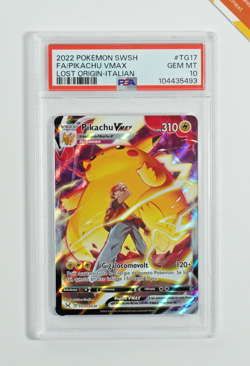 Pokemon PSA 10 Pikachu Vmax #TG17 Full Art Origine Perduta 2022 Italiano - Image 1