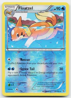 Floatzel 29/106 Rare Flashfire Pokemon Reverse Holo Near Mint - Image 1