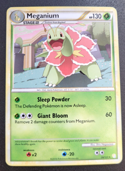 Pokemon TCG HeartGold SoulSilver Meganium Rare 26/123 NM Condition - Image 1