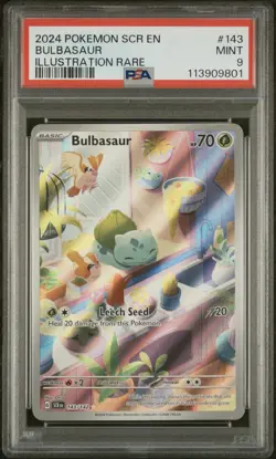 Bulbasaur 143/142 PSA 9 Illustration Rare | Pokemon SV: Stellar Crown - Image 1