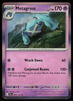 Metagross 063/159 Rare Journey Together Pokemon Holo Near Mint - Image 1