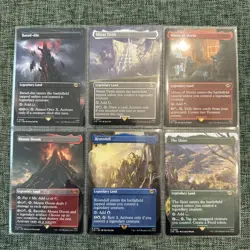 MTG LTR Non-Foil Borderless Legendary Land Set NM Barad-Dur Mount Doom 0340-0345 - Image 1