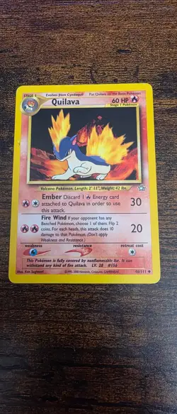 Quilava 46/111 Uncommon Neo Genesis Pokemon Lightly Played - Image 1