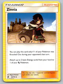 Zinnia 64/70 Uncommon Dragon Majesty Pokemon Lightly Played - Image 1