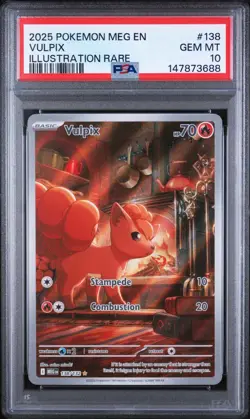 PSA 10 Vulpix 138/132 Illustration Rare Mega Evolution Pokemon Card - Image 1