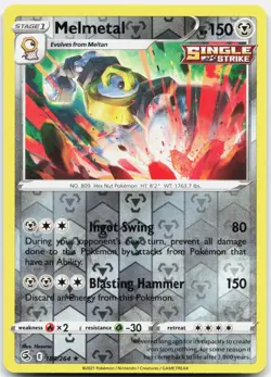 Melmetal 189/264 Holo Rare Fusion Strike Pokemon Reverse Holo Near Mint - Image 1