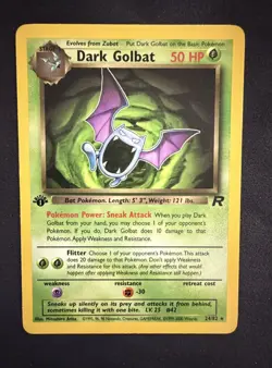 Pokemon 1st Edition Team Rocket Dark Golbat Non Holo 24/82 - LP - Image 1