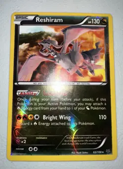 Pokemon XY Roaring Skies Reshiram Holo Rare Card #63/108 - Image 1