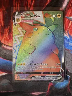Pikachu VMAX Vivid Voltage Rainbow Rare 188/185 Secret Pokemon Card - Image 1