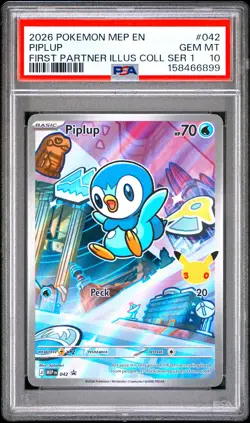 2026 POKEMON MEP EN-ME BLACK STAR PROMO #042 PIPLUP PSA 10 - Image 1